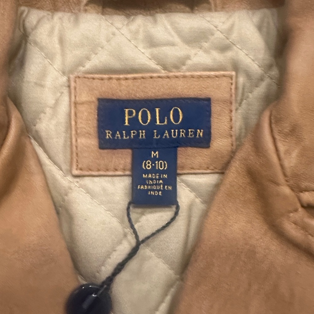 Polo by Ralph Lauren Brown Leather Jacket kids moto jacket - Picture 3 of 6